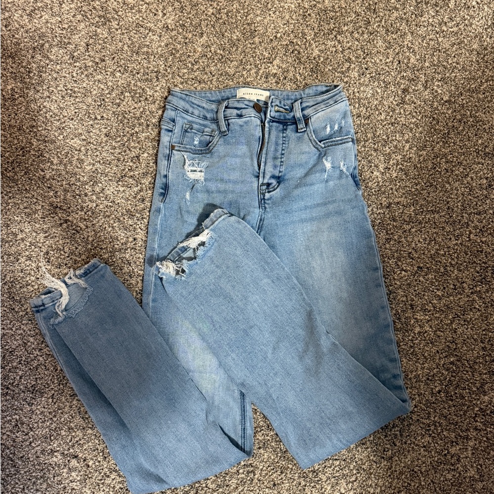 Classic Light Blue Straight Leg Jeans